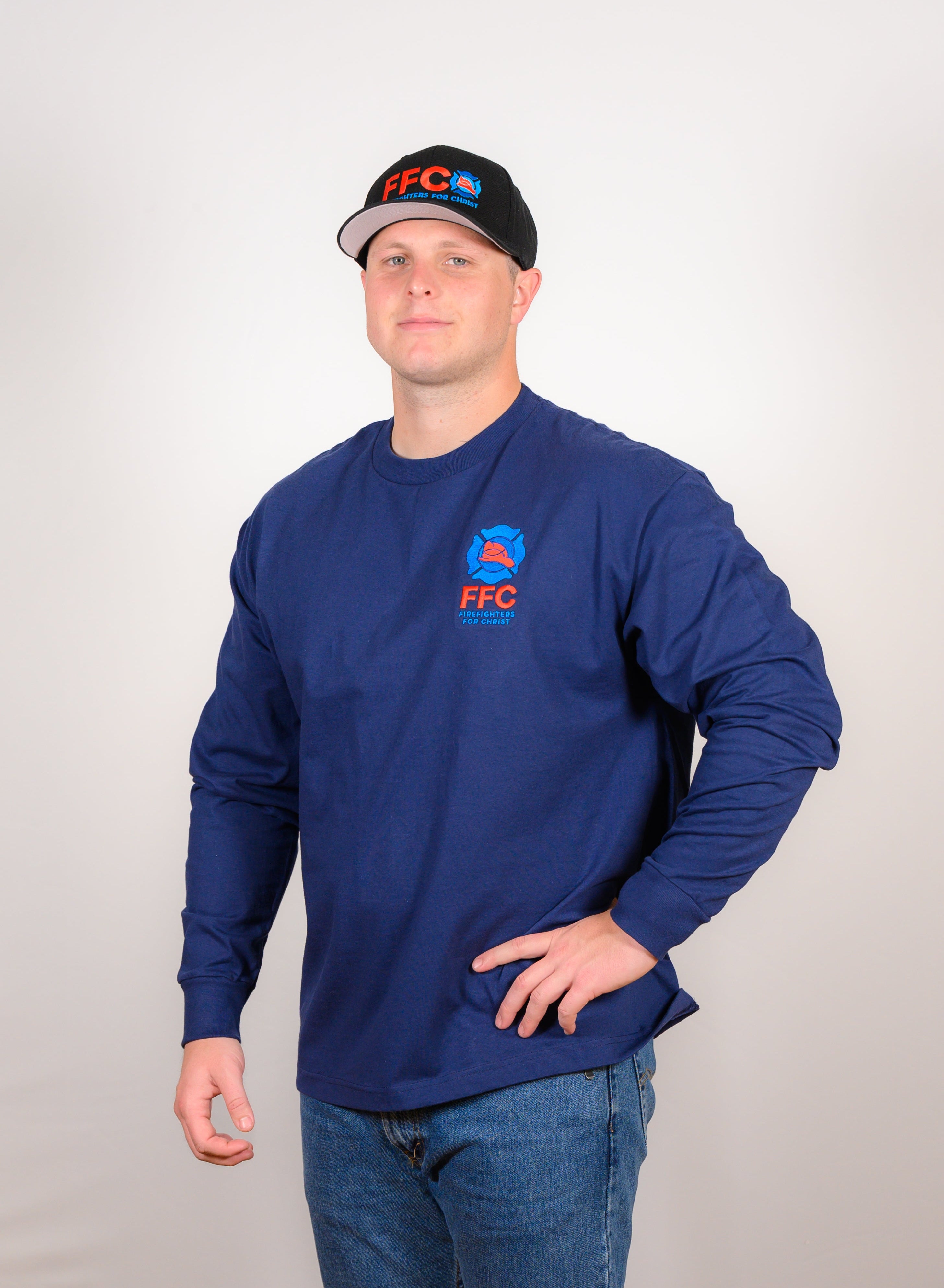 Hanes Beefy T-Shirt Long Sleeve (Navy or Gray)