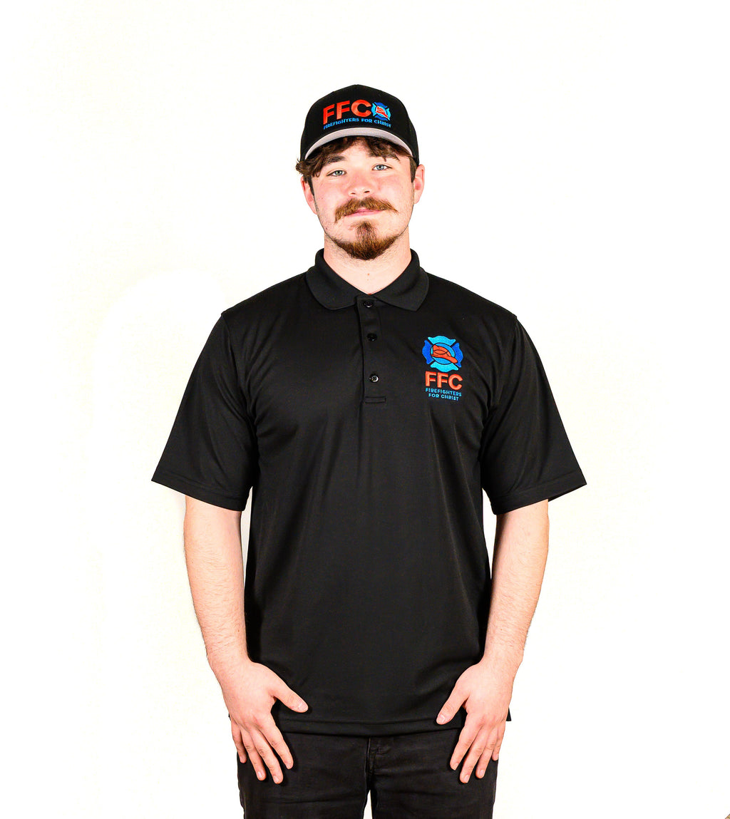 Men's Travel Polo Shirt: Moisture Wicking (Black)