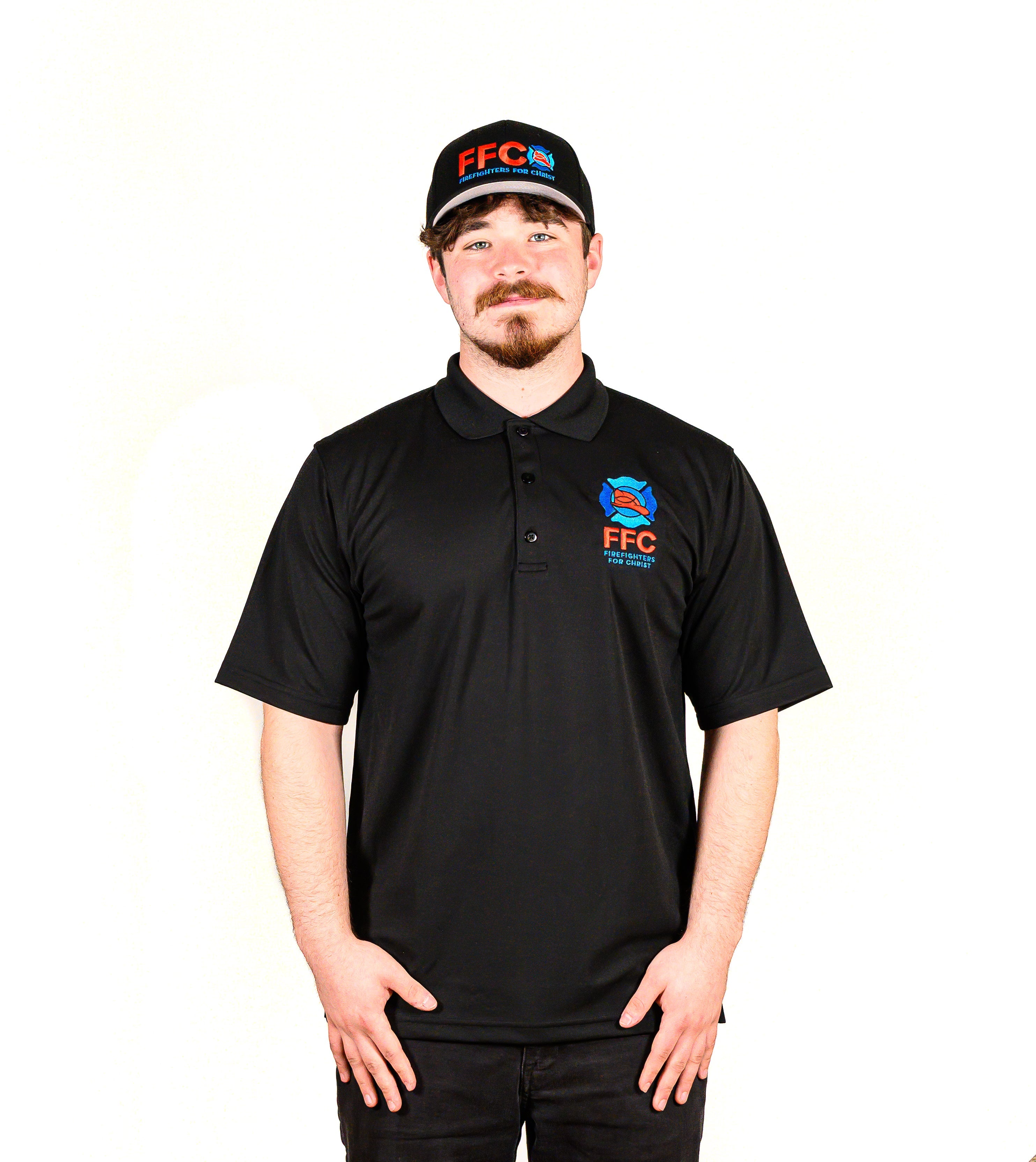 Men's Travel Polo Shirt: Moisture Wicking (Black)